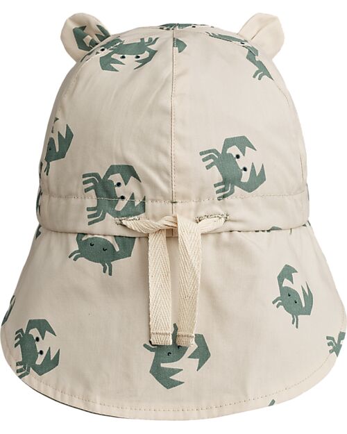 Liewood Cappellino Reversibile Estivo Gorm - Sabbia/Verde - 100% Cotone Bio Cappelli Estivi