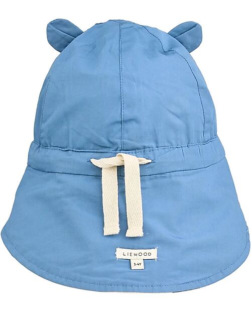 Liewood Cappellino Reversibile Estivo Gorm - Sailing - Sabbia - 100% Cotone Bio Cappelli Estivi