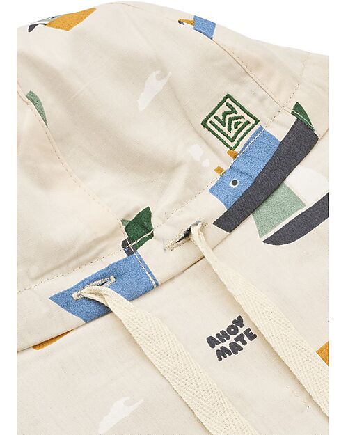 Liewood Cappellino Reversibile Estivo Gorm - Sailing - Sabbia - 100% Cotone Bio Cappelli Estivi