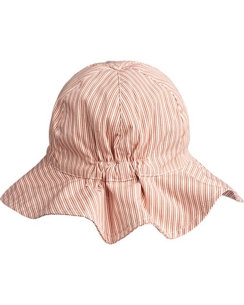 Liewood Cappellino Reversibile in Seersucker Amelia - Strisce Tuscany Rose/Crema - Cappelli Estivi