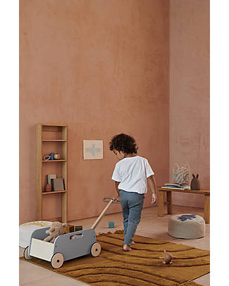 Liewood Carrello da Tirare Tyra in Legno - Sea Blue/Oat Mix Trainabili