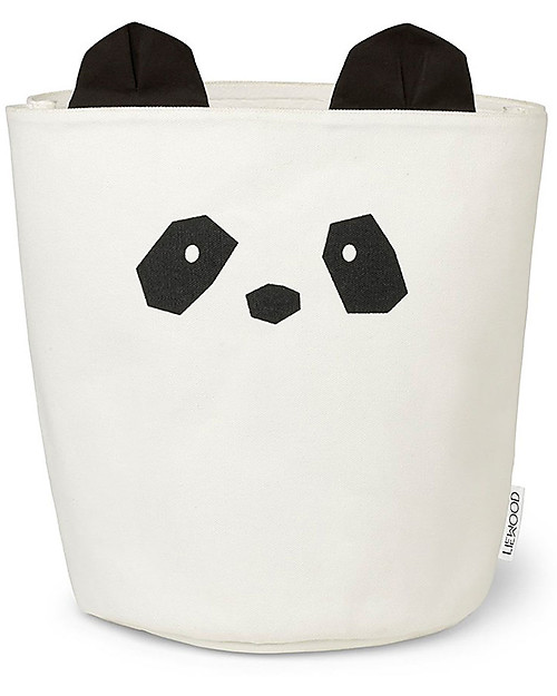 Liewood Cesto Portaoggetti Ella 30 x 25 cm, Panda Crema - 100% Cotone Bio Contenitori Portaoggetti