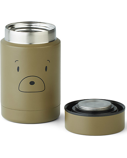 Liewood Contenitore Termico Cibo in Acciaio Inossidabile Nadja - Orsetto Khaki - 250 ml Contenitori Termici