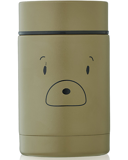 Liewood Contenitore Termico Cibo in Acciaio Inossidabile Nadja - Orsetto Khaki - 250 ml Contenitori Termici