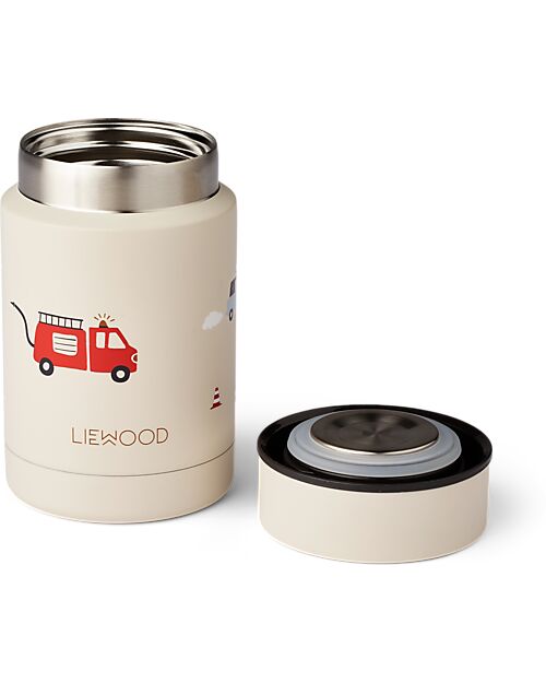 Liewood Contenitore Termico Cibo in Acciaio Inossidabile Nadja - Veicoli d'Emergenza - Sabbia - 250 ml Contenitori Termici