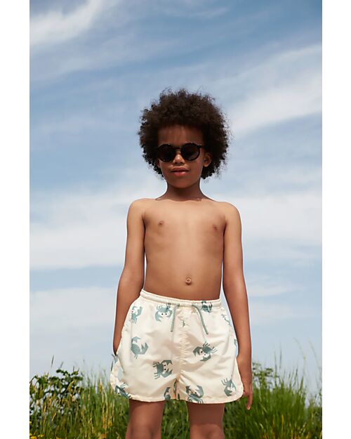 Liewood Costume a Pantaloncino Aiden - Granchi - Sabbia - Materiale Riciclato Boxer Mare