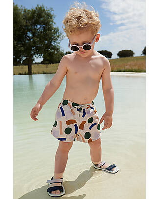 Liewood Costume a Pantaloncino Aiden - Paint Stroke - Sabbia - Materiale Riciclato Boxer Mare