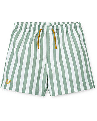 Liewood Costume a Pantaloncino Duke - A Righe Verde Menta e Bianco Boxer Mare