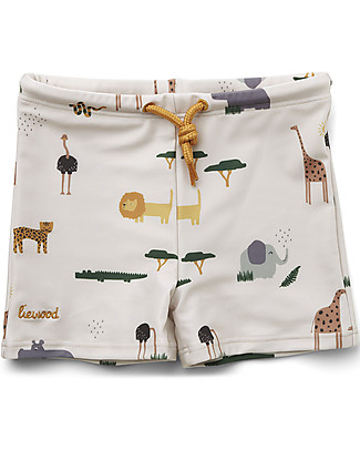 Liewood Costume a Pantaloncino Otto - Safari Sabbia - UV 50+ Costumi a Pantaloncino