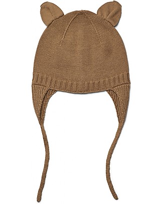 Liewood Cuffietta Bebè con Paraorecchie Violet - Camel - 100% cotone bio Cappelli