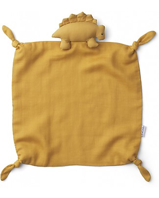 Liewood Doudou Agnete - Dinosauro Giallo - 100% Cotone Biologico Doudou