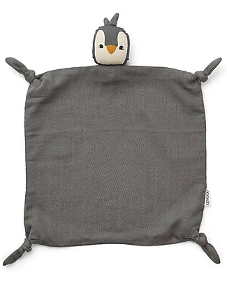 Liewood Doudou Agnete - Pinguino Grigio - 100% Cotone Biologico Doudou