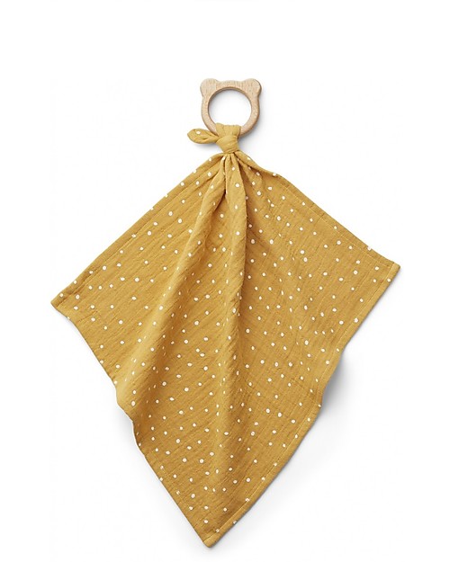 Liewood Doudou con Massaggiagengive Dines - Confetti Giallo - 100% Cotone Bio Doudou