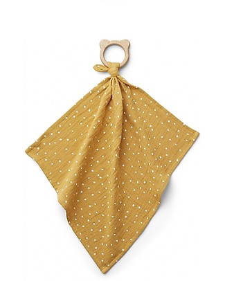 Liewood Doudou con Massaggiagengive Dines - Confetti Giallo - 100% Cotone Bio Doudou