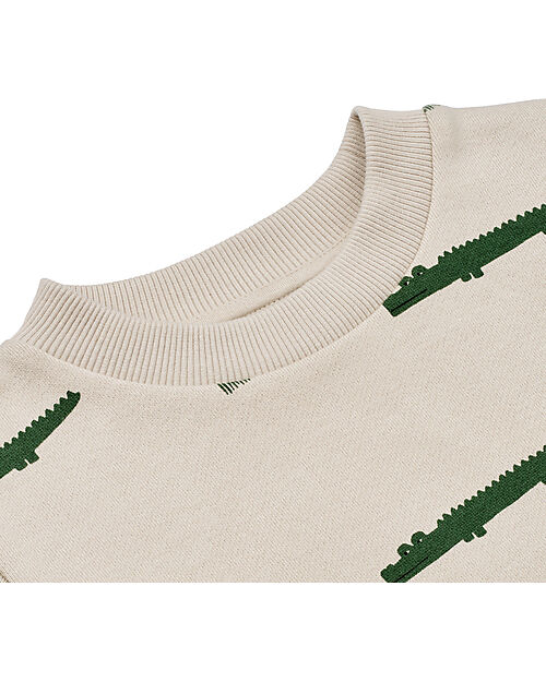 Liewood Felpa Thora - Coccodrilo - Sabbia - 100% Cotone Bio Felpe