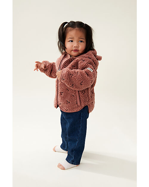Liewood Giacca in Pile con Orecchie Mara - Ciliegie - Rosa Scuro - 100% Materiale Riciclato Giacche