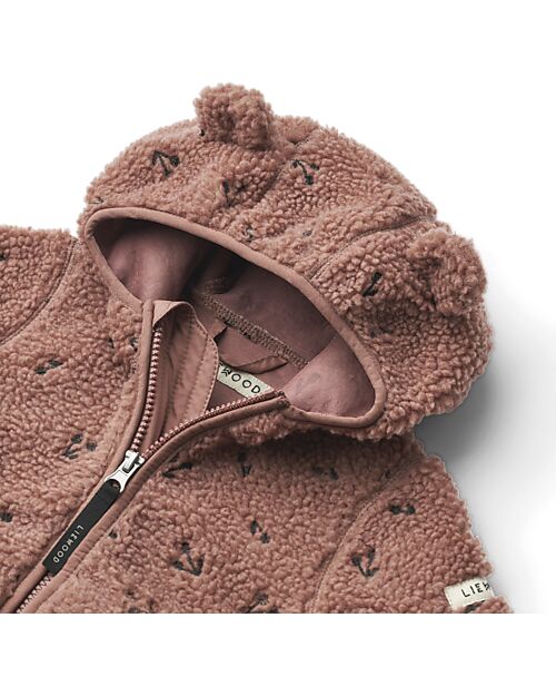 Liewood Giacca in Pile con Orecchie Mara - Ciliegie - Rosa Scuro - 100% Materiale Riciclato Giacche