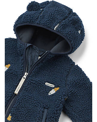 Liewood Giacca in Pile con Orecchie Mara - Razzi - Blu Navy - 100% Materiale Riciclato Giacche
