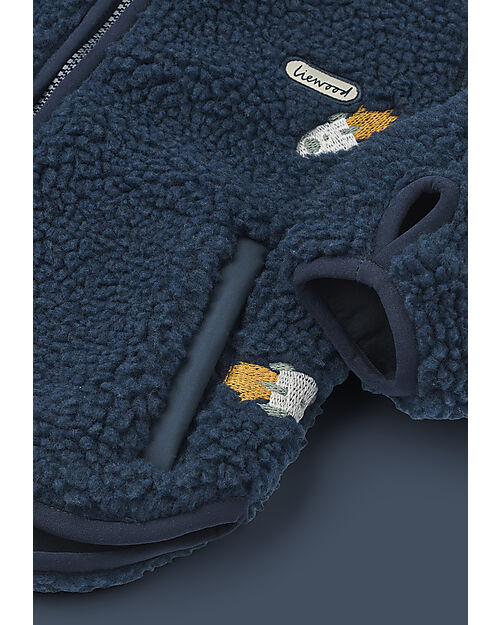 Liewood Giacca in Pile con Orecchie Mara - Razzi - Blu Navy - 100% Materiale Riciclato Giacche