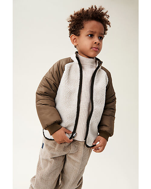 Liewood Giacca Invernale Timber 2 in 1 - Army Brown Mix - 100% Materiale Riciclato Giacche