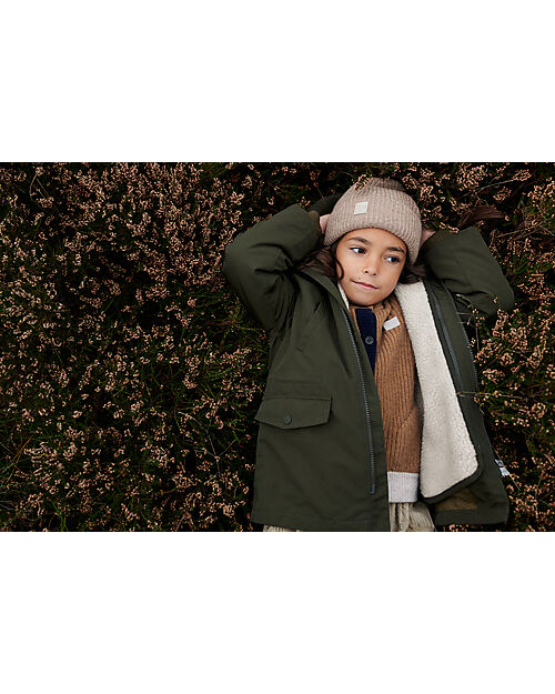 Liewood Giacca Invernale Timber 2 in 1 - Army Brown Mix - 100% Materiale Riciclato Giacche