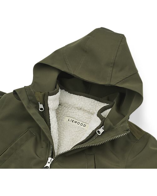 Liewood Giacca Invernale Timber 2 in 1 - Army Brown Mix - 100% Materiale Riciclato Giacche
