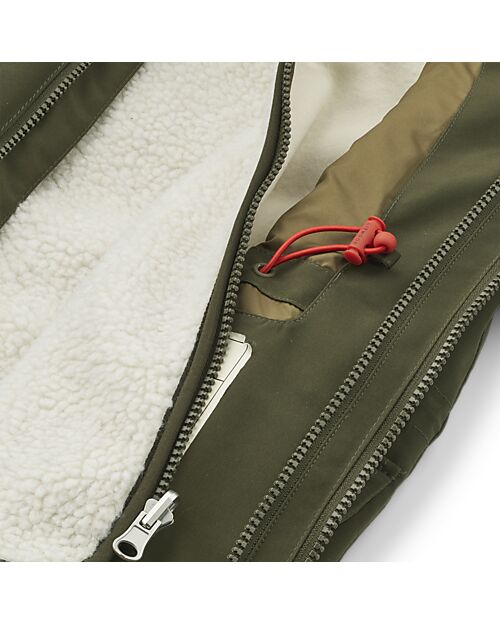 Liewood Giacca Invernale Timber 2 in 1 - Army Brown Mix - 100% Materiale Riciclato Giacche