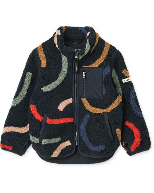 Liewood Giacca Teddy in Pile Nolan - Blu Navy - 100% Materiale Riciclato Giacche