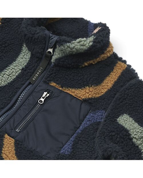 Liewood Giacca Teddy in Pile Nolan - Blu Navy - 100% Materiale Riciclato Giacche