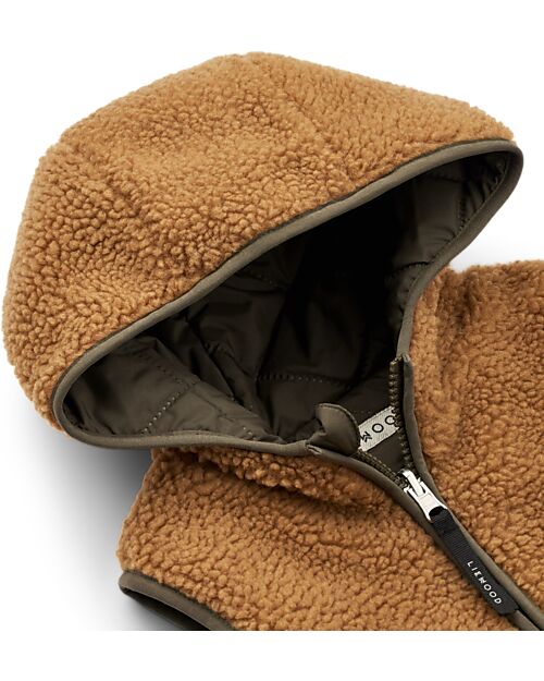 Liewood Gilet Reversibile Teddy/Piumino Diana - Army Brown Mix - Materiale Riciclato Giacche