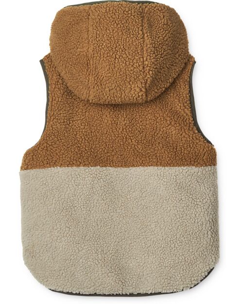 Liewood Gilet Reversibile Teddy/Piumino Diana - Army Brown Mix - Materiale Riciclato Giacche