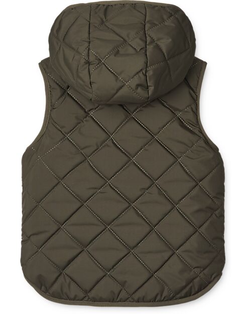 Liewood Gilet Reversibile Teddy/Piumino Diana - Army Brown Mix - Materiale Riciclato Giacche