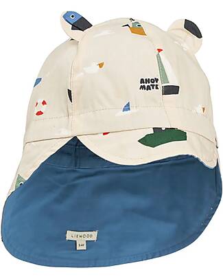 Liewood Gorm Sun Hat - Reversible - Sailing - Sandy - 100% Organic Cotton Sunhats