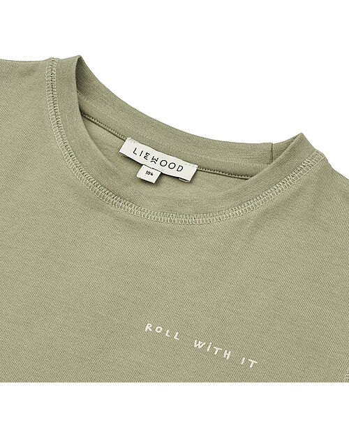 Liewood Maglia a Maniche Corte Sixten - Verde - 100% Cotone Bio T-shirt