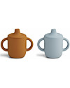 Liewood Pacco da 2 Tazze Sippy con Beccuccio e Manici Neil Cup - Mostarda/Blu - 150 ml Tazze