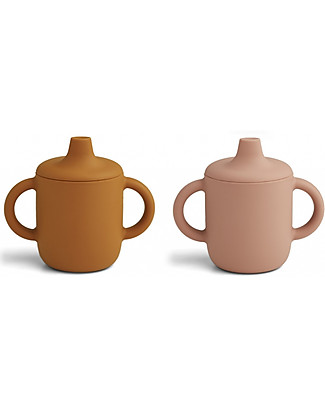 Liewood Pacco da 2 Tazze Sippy con Beccuccio e Manici Neil Cup - Rosa/Mostarda - 150 ml Tazze e Bicchieri