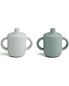 Liewood Pacco da 2 Tazze Sippy con Beccuccio e Manici Neil Cup - Verde Menta - 150 ml Tazze
