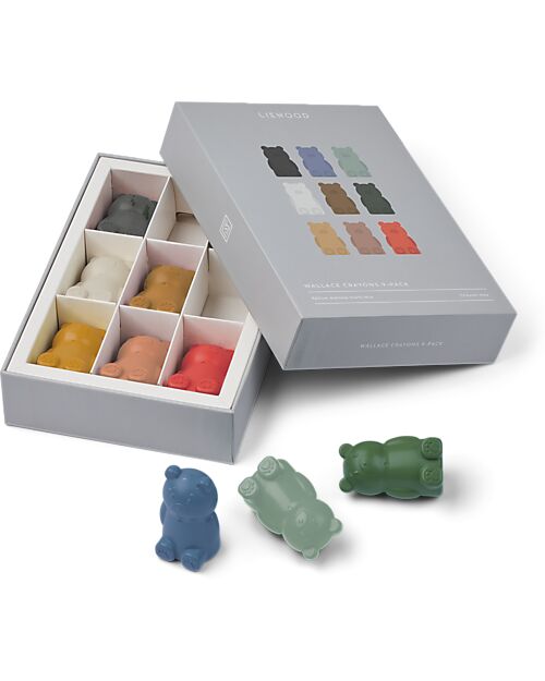 Liewood Pacco da 9 Pastelli di Cera Wallace - Yello Mellow Disegnare e Colorare