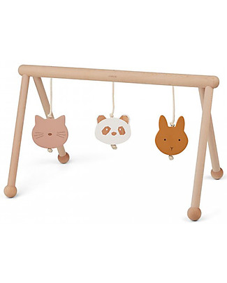 Liewood Palestrina di Attività Ernie con Accessori - Rosa Scuro - Legno di Faggio Palestrine