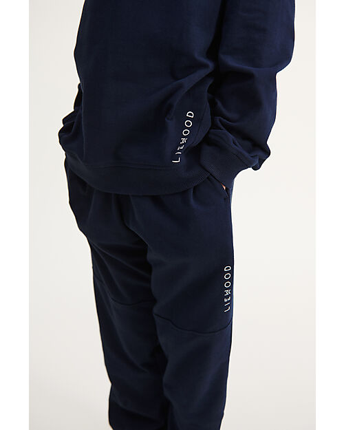 Liewood Pantalone da Tuta Marny - Classic Navy - Cotone Bio GOTS Pantaloni Lunghi