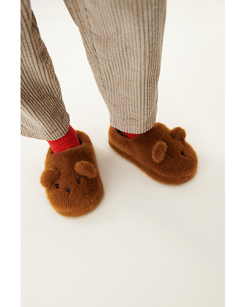 Liewood Pantofole Peluche Aviaja - Orso - Caramello Pantofole