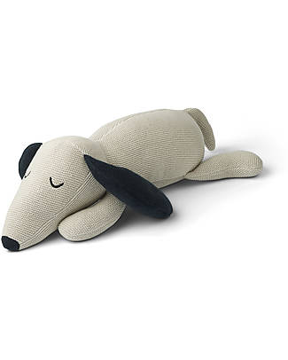 Liewood Peluche Cane Daniel - Sabbia/Blu - 40 x 14 cm - 100% Cotone Organico Peluche