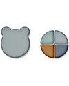 Liewood Piatto Divisorio Arne - Mr Bear - Blu Nebbia Multi Mix Piatti e Scodelle