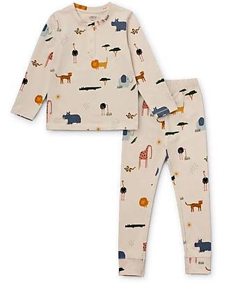Liewood Pigiama Wilhelm - Sabbia / Safari Mix - Cotone Bio Pigiami