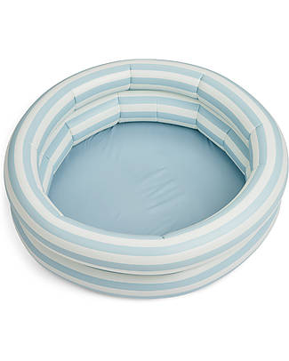 Liewood Piscina Gonfiabile per Bambini Leonore - A Righe - Blu Mare e Crema Piscine Gonfiabili