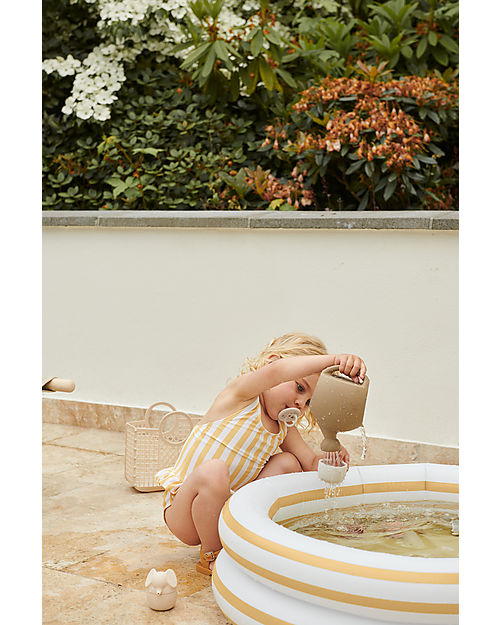 Liewood Piscina Gonfiabile per Bambini Leonore - A Righe - Giallo e Crema Piscine Gonfiabili