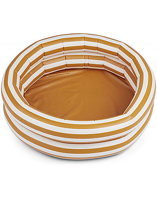 Liewood Piscina Gonfiabile per Bambini Leonore - Righe Mostarda e Crema - 80x20cm Piscine Gonfiabili