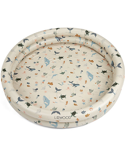 Liewood Piscina Gonfiabile per Bambini Savannah - Animali Marini e Sabbia - 150x25 cm Piscine Gonfiabili