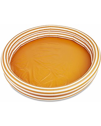 Liewood Piscina Gonfiabile per Bambini Savannah - Righe Mostarda e Crema - 150x25 cm Piscine Gonfiabili