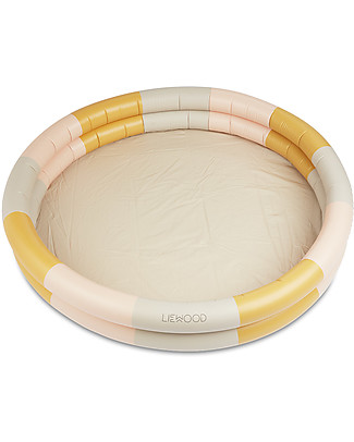 Liewood Piscina Gonfiabile per Bambini Savannah - Righe Pesca, Sabbia e Crema - 150x25 cm Piscine Gonfiabili